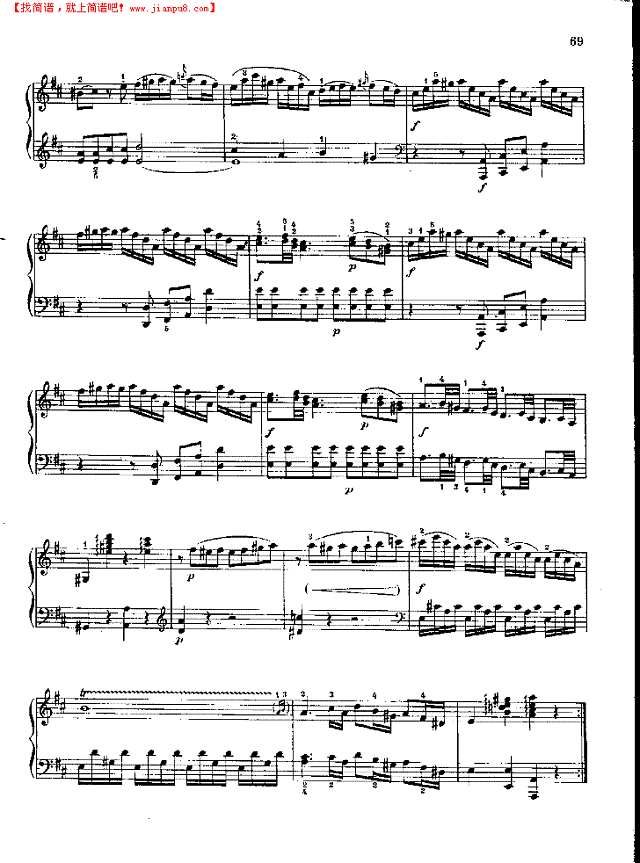 奏鸣曲Nr.284钢琴谱