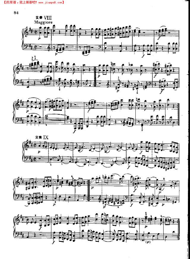 奏鸣曲Nr.284钢琴谱