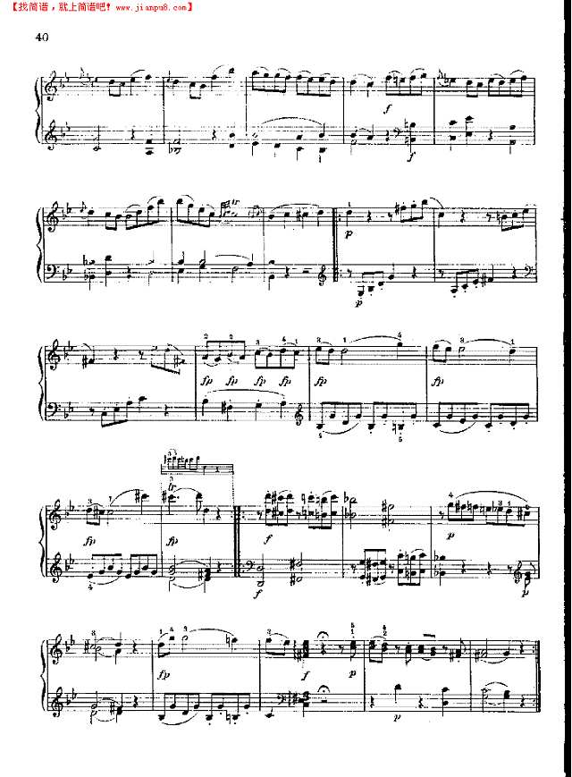 奏鸣曲Nr.281钢琴谱