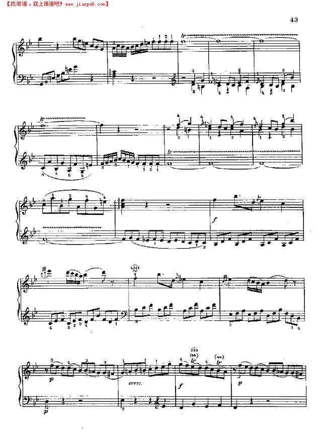 奏鸣曲Nr.281钢琴谱