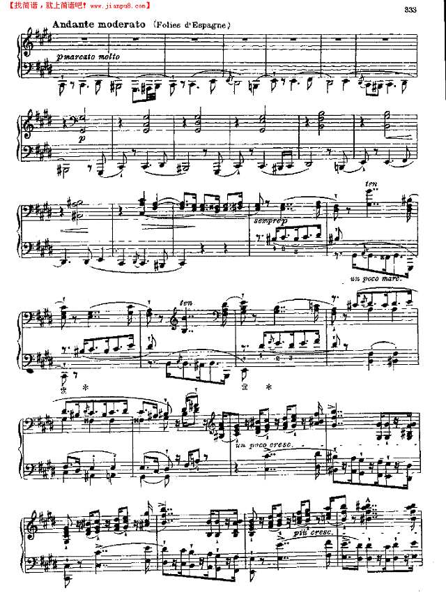 西班牙狂想曲钢琴谱