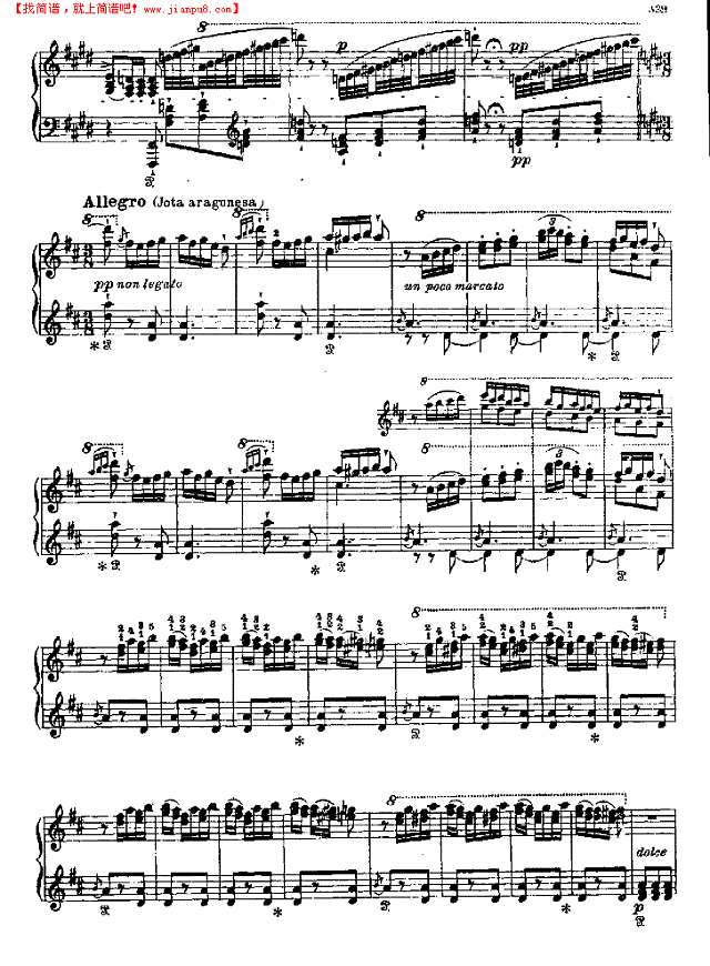 西班牙狂想曲钢琴谱