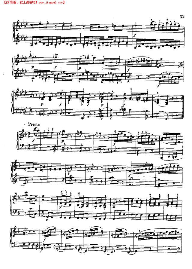 奏鸣曲Nr.280钢琴谱