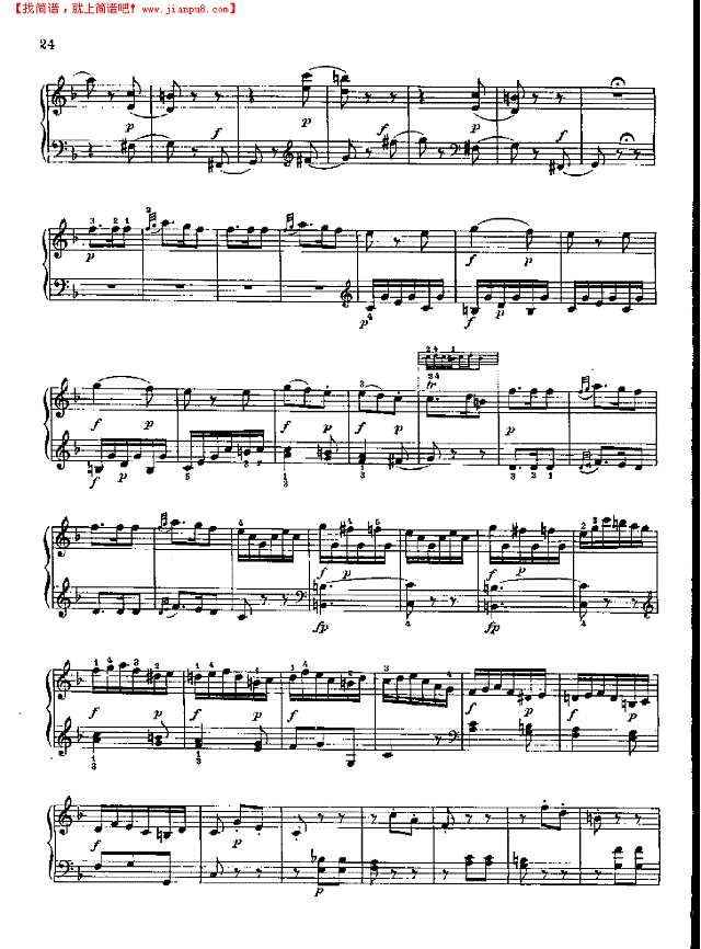 奏鸣曲Nr.280钢琴谱