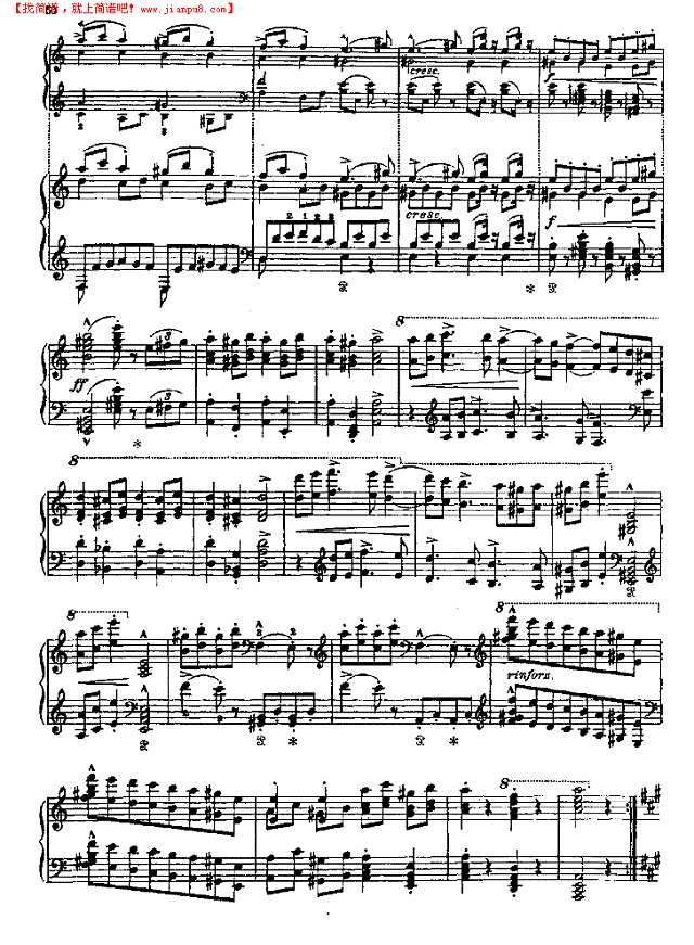 拉科齐进行曲钢琴谱