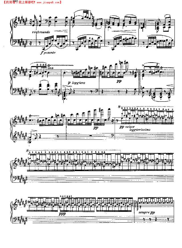 威尼斯与那波利钢琴谱