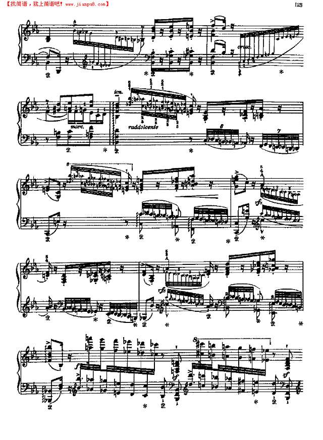 帕格尼尼-练习曲第二首钢琴谱