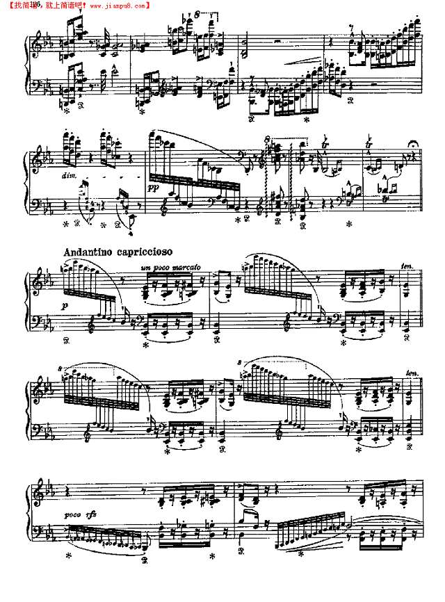 帕格尼尼-练习曲第二首钢琴谱
