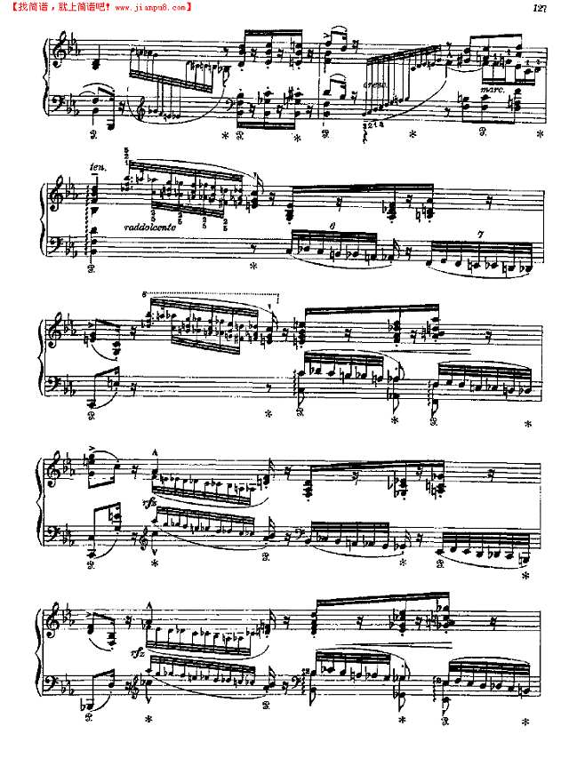 帕格尼尼-练习曲第二首钢琴谱