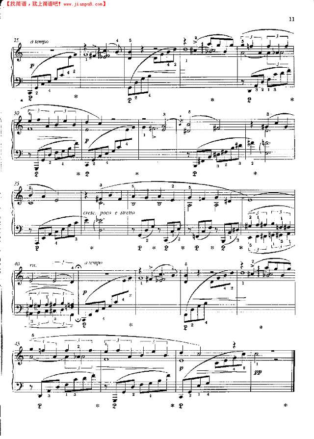 旋律—格里格(作品38之3)钢琴谱