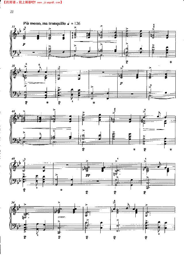 卡农—格里格(作品38之8).钢琴谱