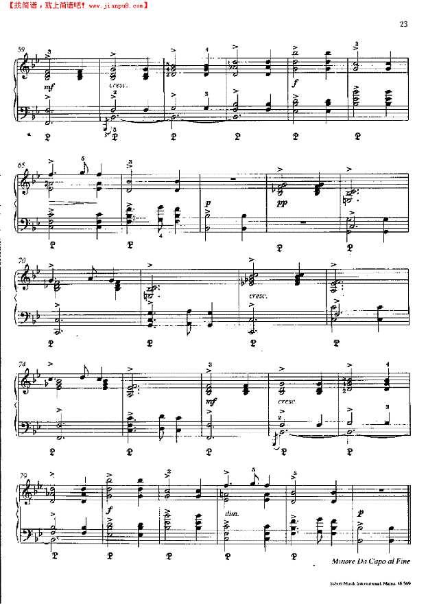 卡农—格里格(作品38之8).钢琴谱