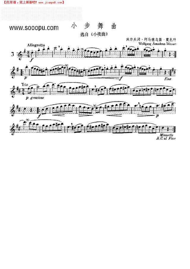 小步舞曲—独奏笛箫谱
