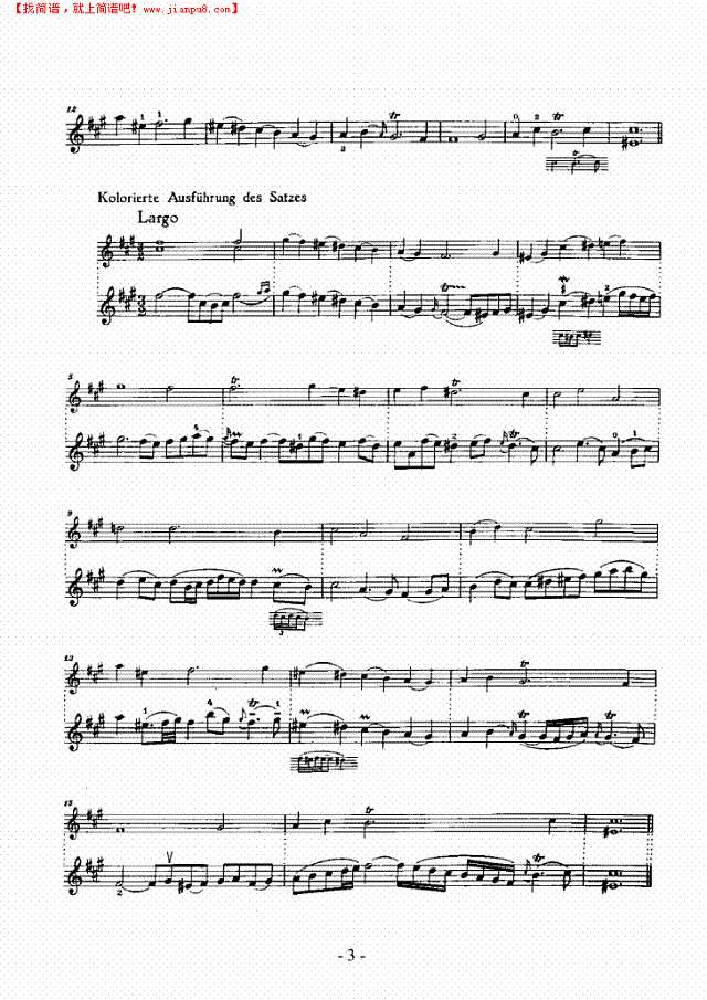 A大调奏鸣曲（分谱） 弦乐类 小提琴其他曲谱