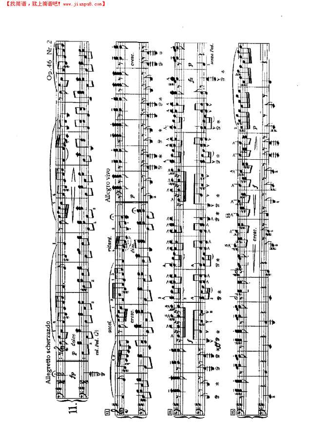 斯拉夫舞曲（四手联弹）钢琴谱