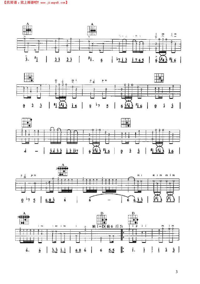 西班牙斗牛士吉他谱