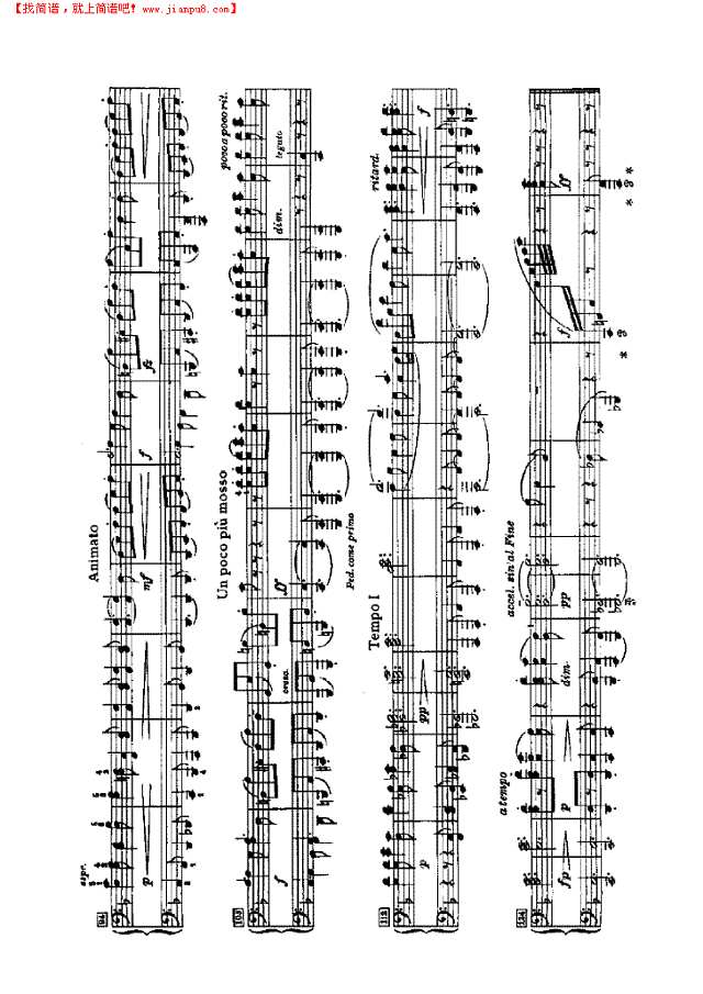 传奇（四手联弹）钢琴谱