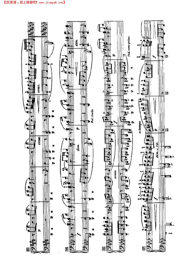 传奇（四手联弹）钢琴谱