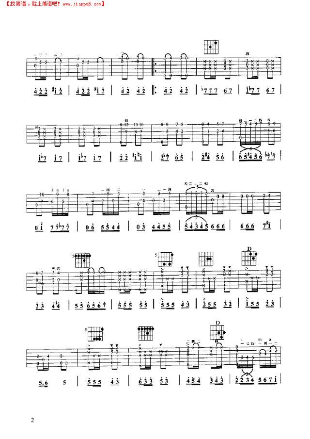 军队进行曲吉他谱