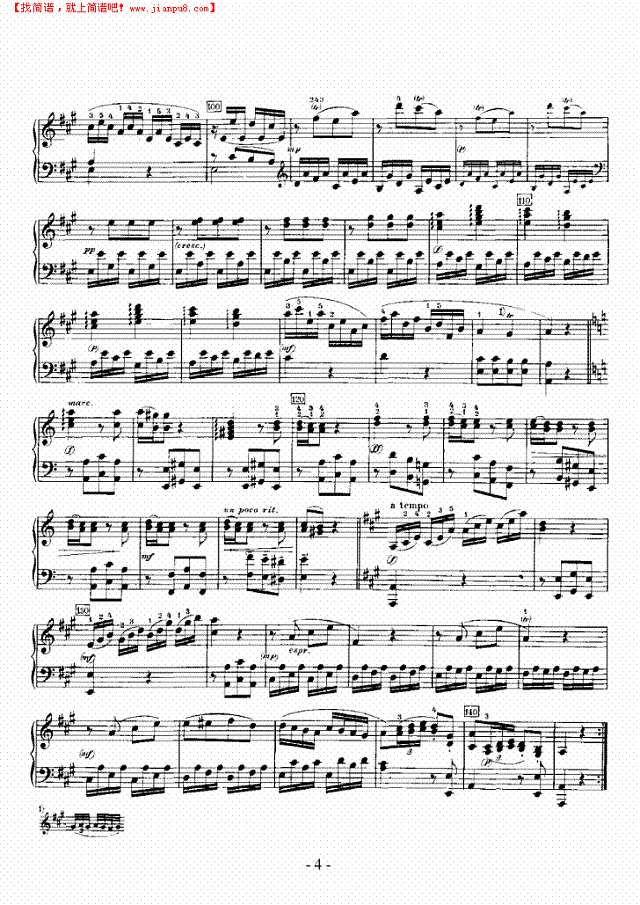 A大调奏鸣曲（嬉游曲）钢琴谱