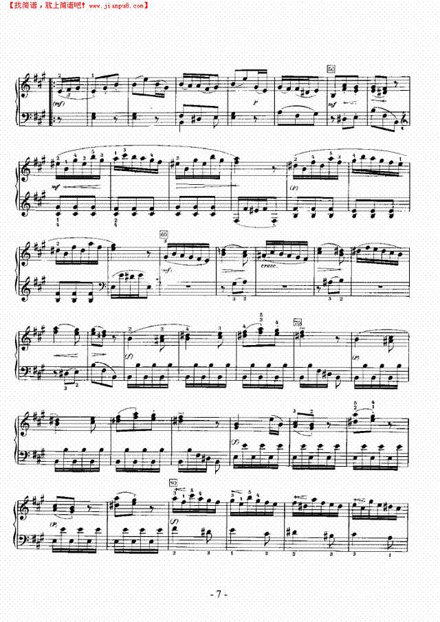 A大调奏鸣曲（嬉游曲）钢琴谱