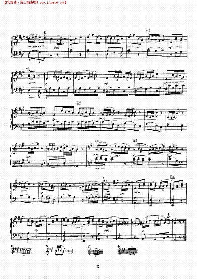 A大调奏鸣曲（嬉游曲）钢琴谱