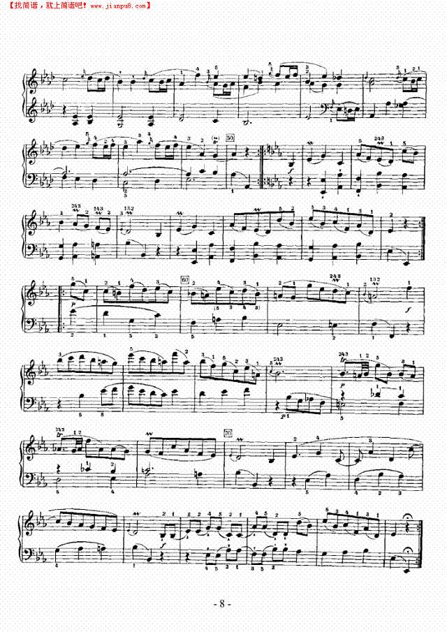 降E大调奏鸣曲钢琴谱
