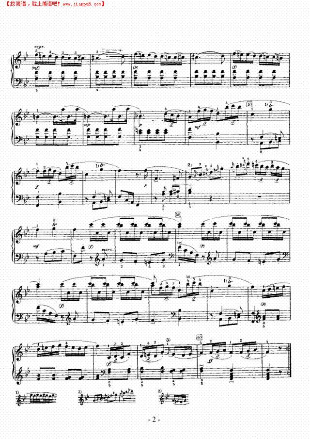 降B大调奏鸣曲(帕蒂塔)钢琴谱