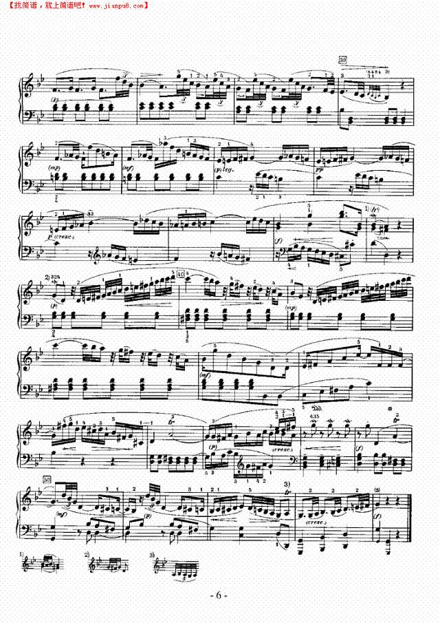 降B大调奏鸣曲(帕蒂塔)钢琴谱