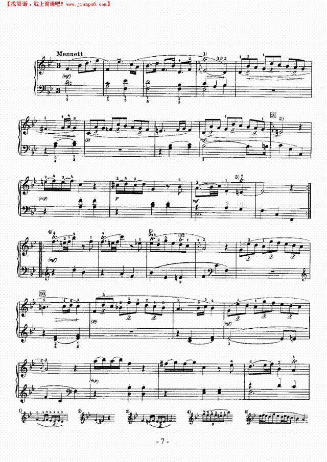 降B大调奏鸣曲(帕蒂塔)钢琴谱