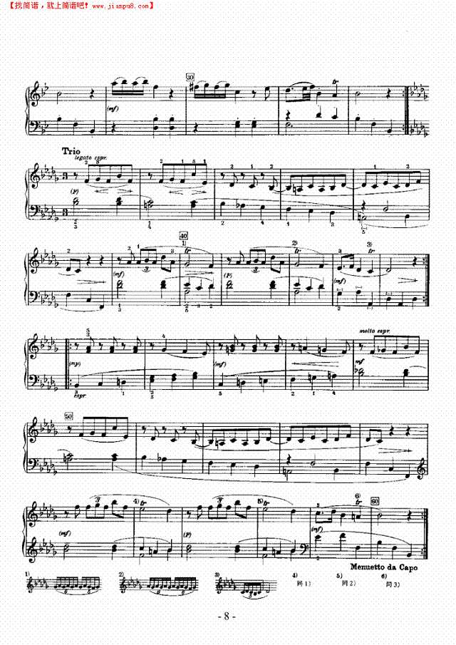 降B大调奏鸣曲(帕蒂塔)钢琴谱