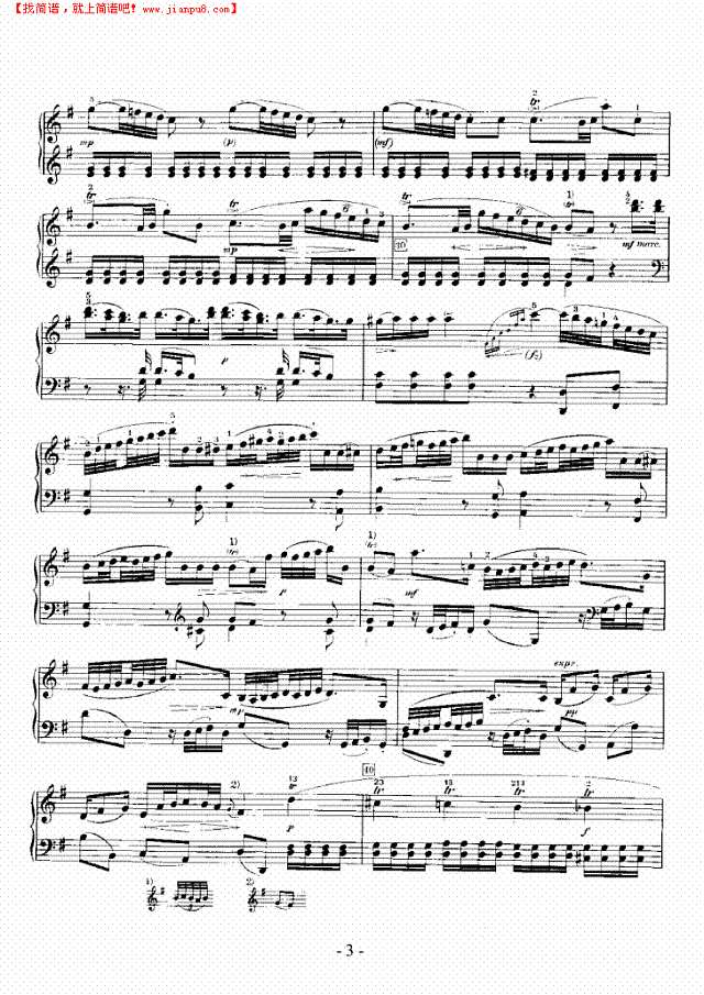 G大调奏鸣曲（嬉游曲）钢琴谱