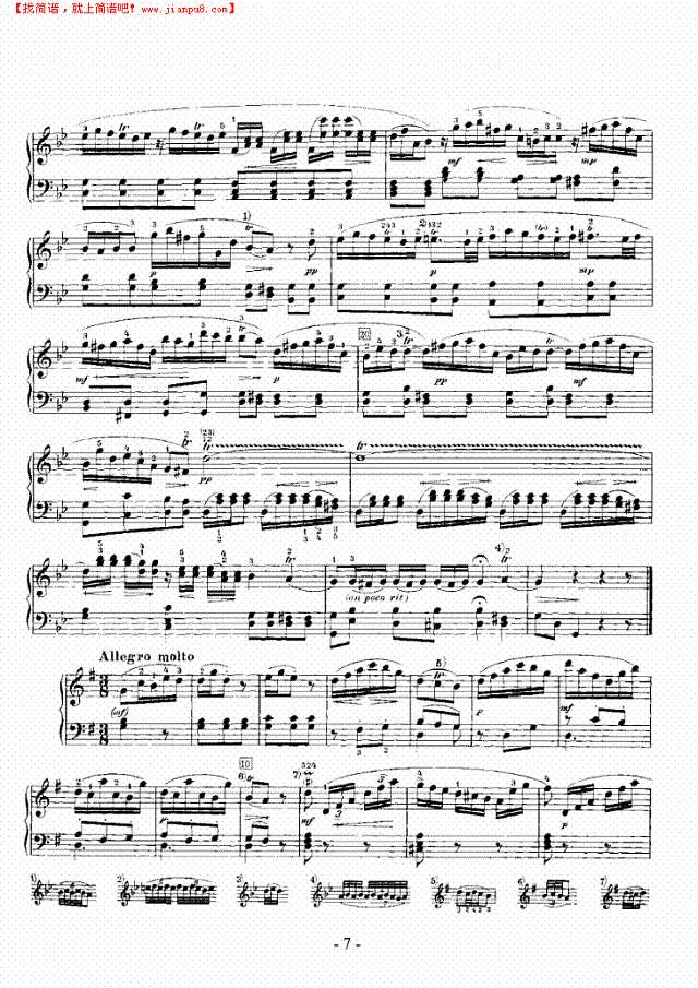 G大调奏鸣曲（嬉游曲）钢琴谱