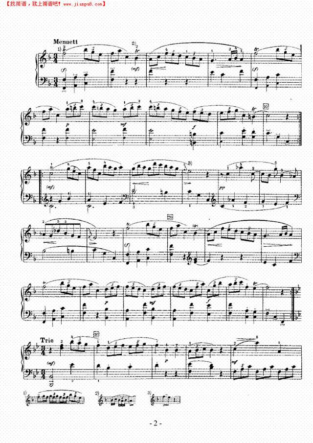 F大调奏鸣曲钢琴谱