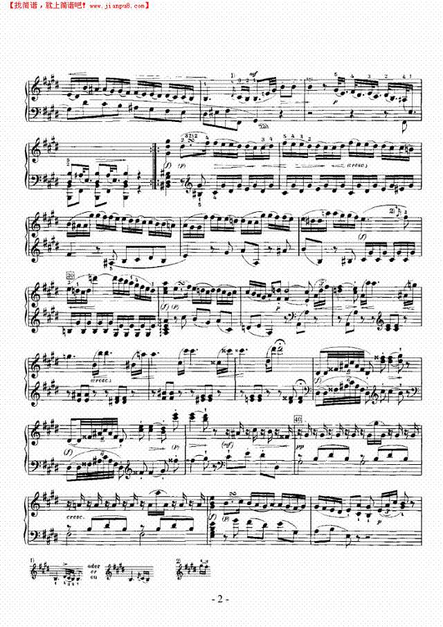 E大调奏鸣曲钢琴谱