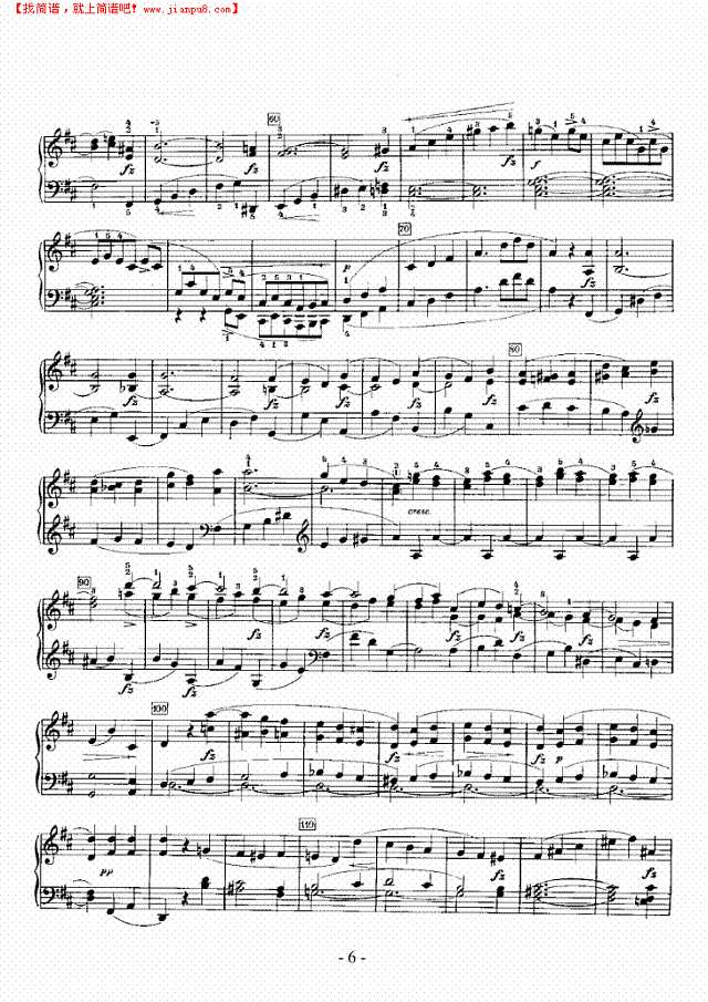 D大调奏鸣曲钢琴谱