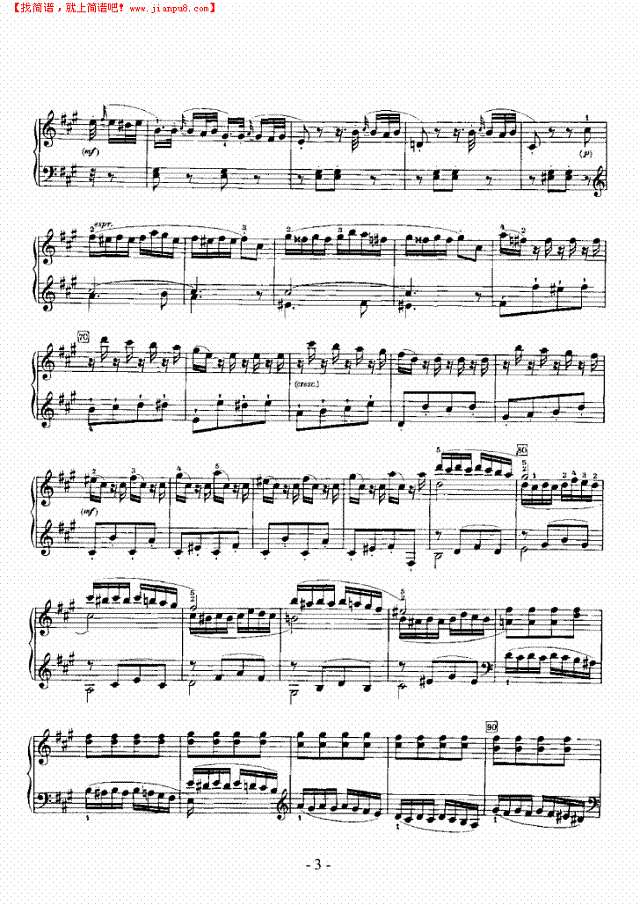 A大调奏鸣曲钢琴谱