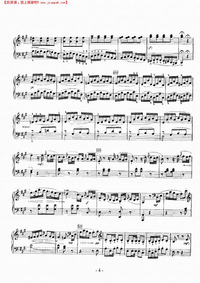 A大调奏鸣曲钢琴谱