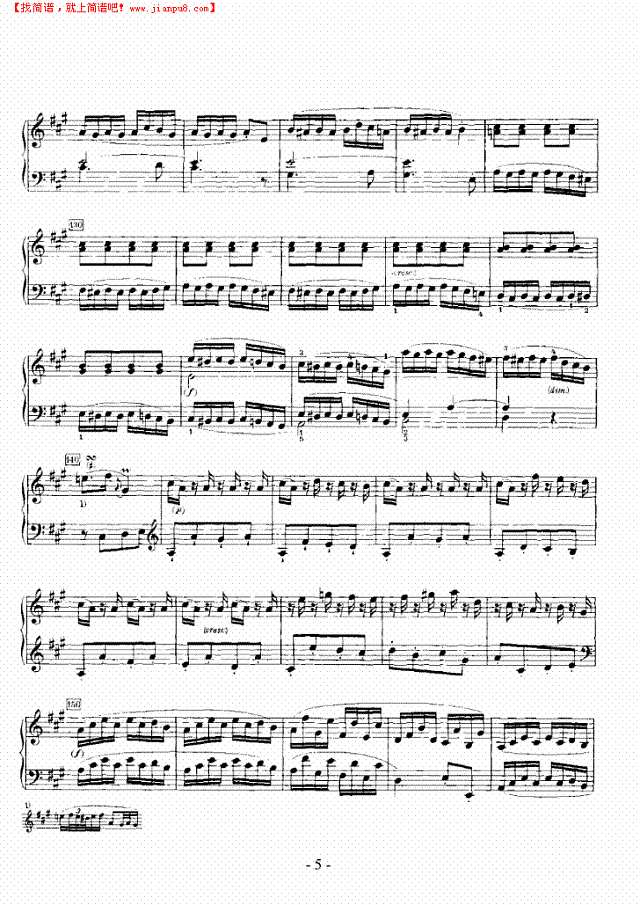 A大调奏鸣曲钢琴谱