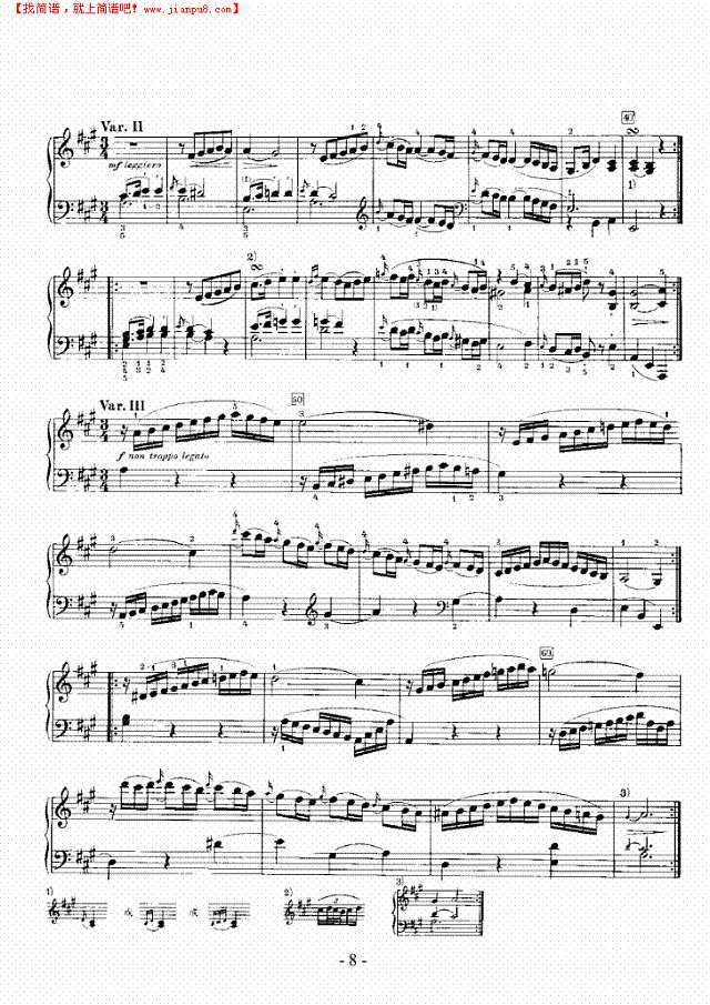 A大调奏鸣曲钢琴谱