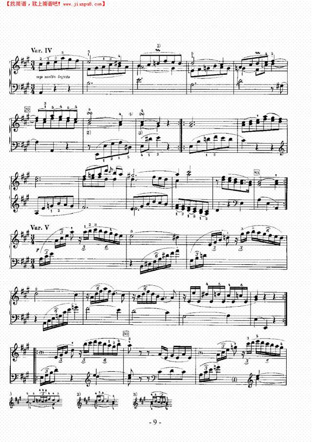 A大调奏鸣曲钢琴谱