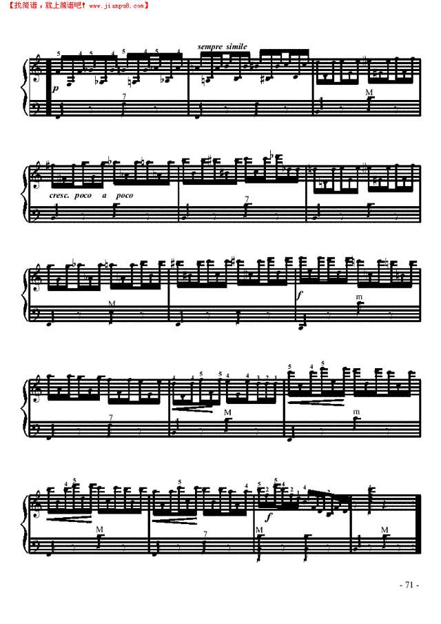 五级练习曲《车尼尔299第28首》手风琴谱