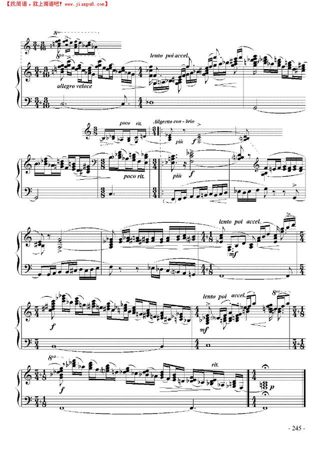 九级乐曲《帕格尼尼主题与变奏》手风琴谱
