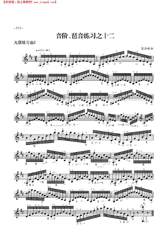 九级练习曲二首 民乐类 琵琶其他曲谱