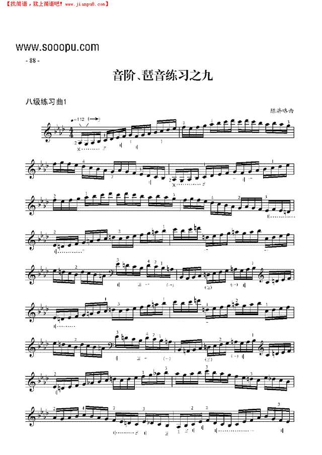 八级练习曲三首 民乐类 琵琶其他曲谱