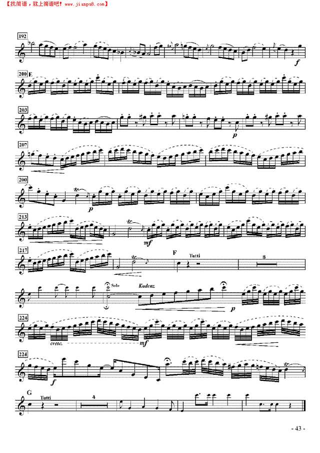 五级练外国乐曲《第三协奏曲》 管乐类 单簧管其他曲谱