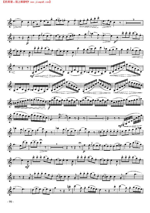 七级外国乐曲《bB大调协奏曲》 管乐类 单簧管其他曲谱