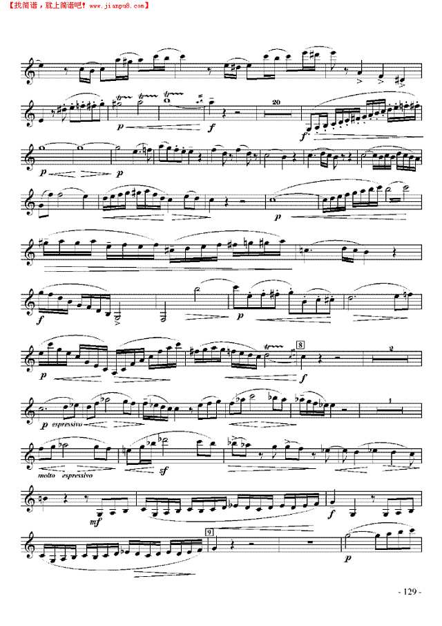 九级外国乐曲《A大调协奏曲》 管乐类 单簧管其他曲谱