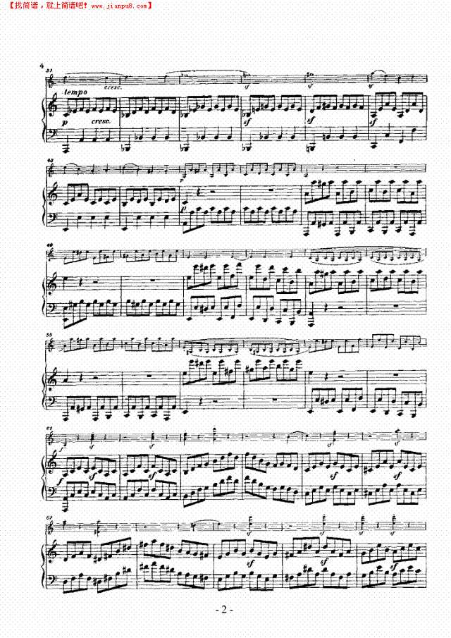 奏鸣曲A大调 歌曲类 钢琴伴奏谱钢琴谱