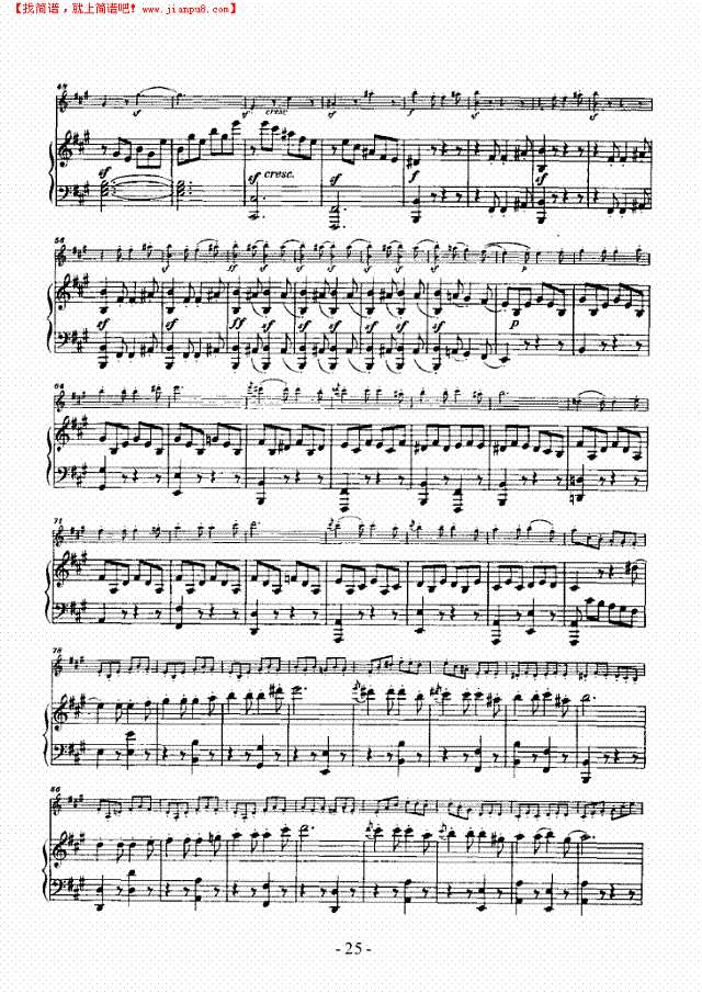 奏鸣曲A大调 歌曲类 钢琴伴奏谱钢琴谱